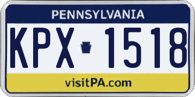 PA license plate KPX1518
