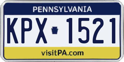 PA license plate KPX1521