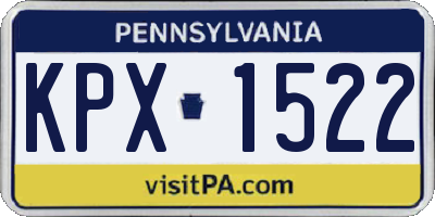 PA license plate KPX1522