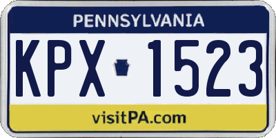 PA license plate KPX1523