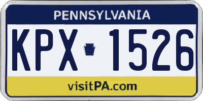 PA license plate KPX1526