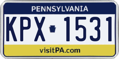 PA license plate KPX1531