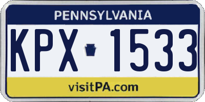 PA license plate KPX1533