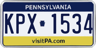 PA license plate KPX1534