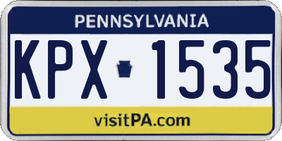 PA license plate KPX1535
