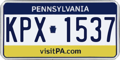 PA license plate KPX1537
