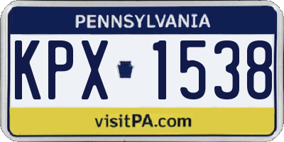 PA license plate KPX1538