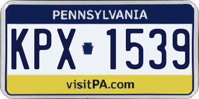 PA license plate KPX1539