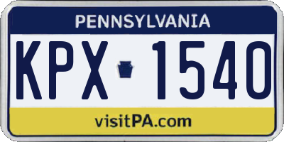 PA license plate KPX1540