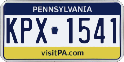 PA license plate KPX1541