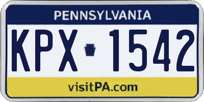 PA license plate KPX1542
