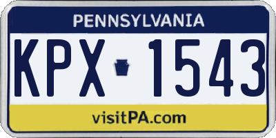 PA license plate KPX1543