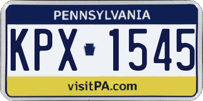 PA license plate KPX1545