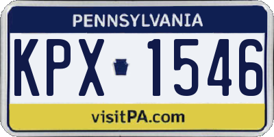 PA license plate KPX1546