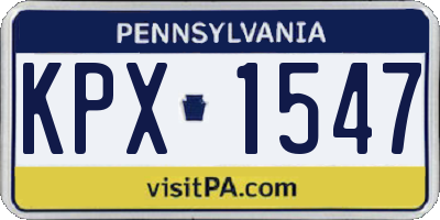 PA license plate KPX1547