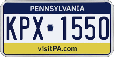 PA license plate KPX1550