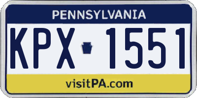 PA license plate KPX1551
