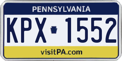 PA license plate KPX1552