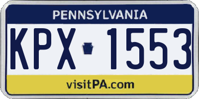 PA license plate KPX1553
