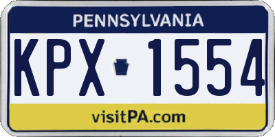 PA license plate KPX1554