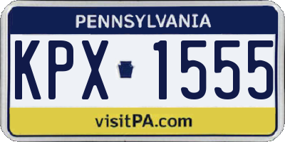 PA license plate KPX1555