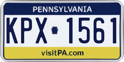 PA license plate KPX1561