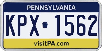 PA license plate KPX1562
