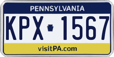 PA license plate KPX1567