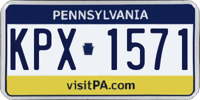 PA license plate KPX1571
