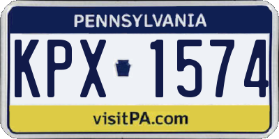 PA license plate KPX1574