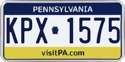 PA license plate KPX1575