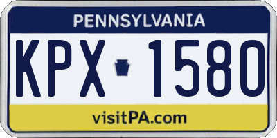 PA license plate KPX1580