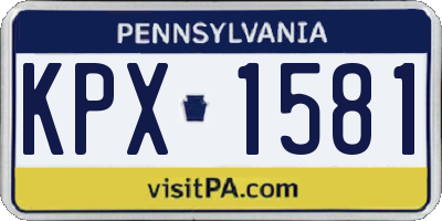PA license plate KPX1581