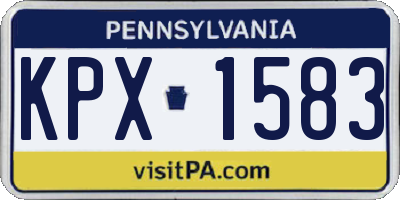 PA license plate KPX1583