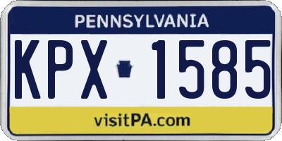 PA license plate KPX1585