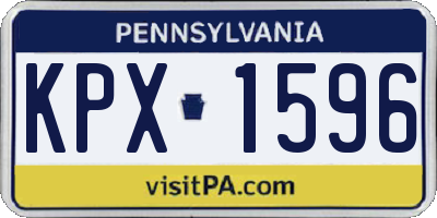 PA license plate KPX1596