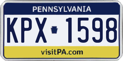 PA license plate KPX1598