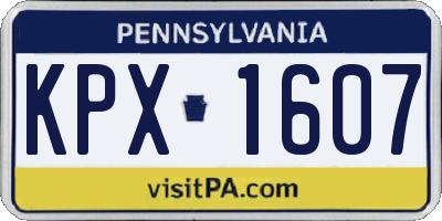 PA license plate KPX1607