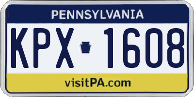 PA license plate KPX1608