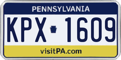 PA license plate KPX1609