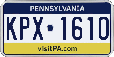 PA license plate KPX1610