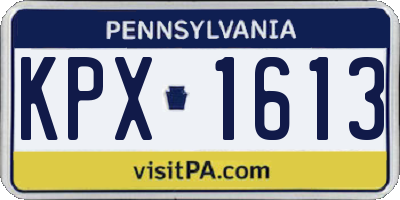 PA license plate KPX1613