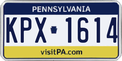 PA license plate KPX1614