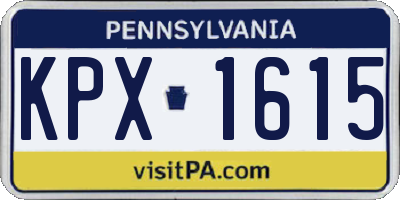 PA license plate KPX1615