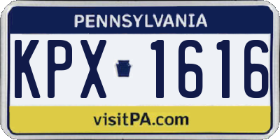 PA license plate KPX1616