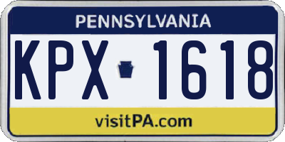 PA license plate KPX1618