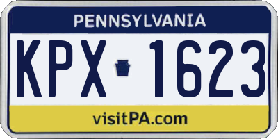 PA license plate KPX1623