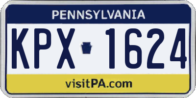PA license plate KPX1624