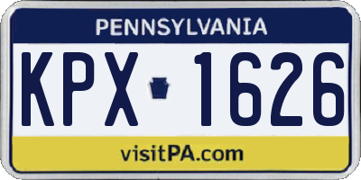 PA license plate KPX1626