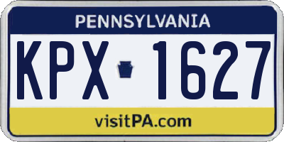 PA license plate KPX1627
